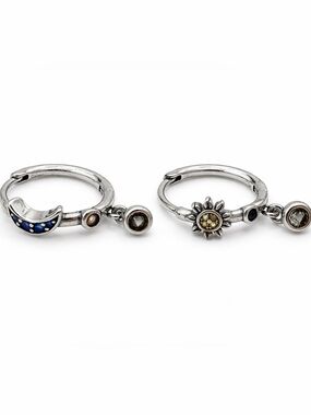 Sterling Silver Sun and Moon Earrings